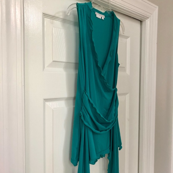 “To the Max” Versatile Sleeveless Wrap Top Teal - Picture 4 of 16